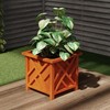 Nature Spring Square Planter Box, Terracotta Colored Lattice Container for Flowers and Plants, Patio and Porch 680078JQS
